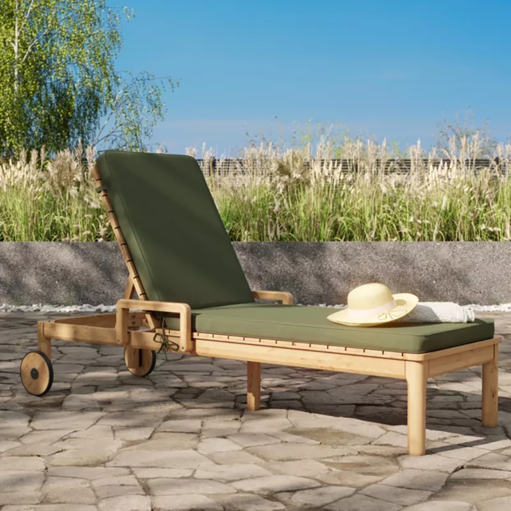 Perna pentru sezlong Tiga GOODHOME, 197 x 65 x 6 cm, poliester, verde