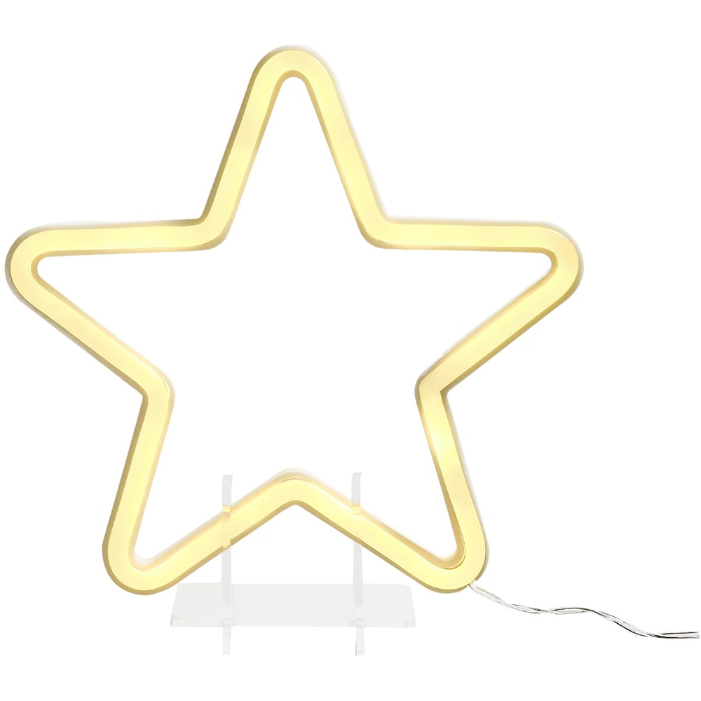 Decoratiune luminoasa Stea, 19 cm, lumina calda, alb