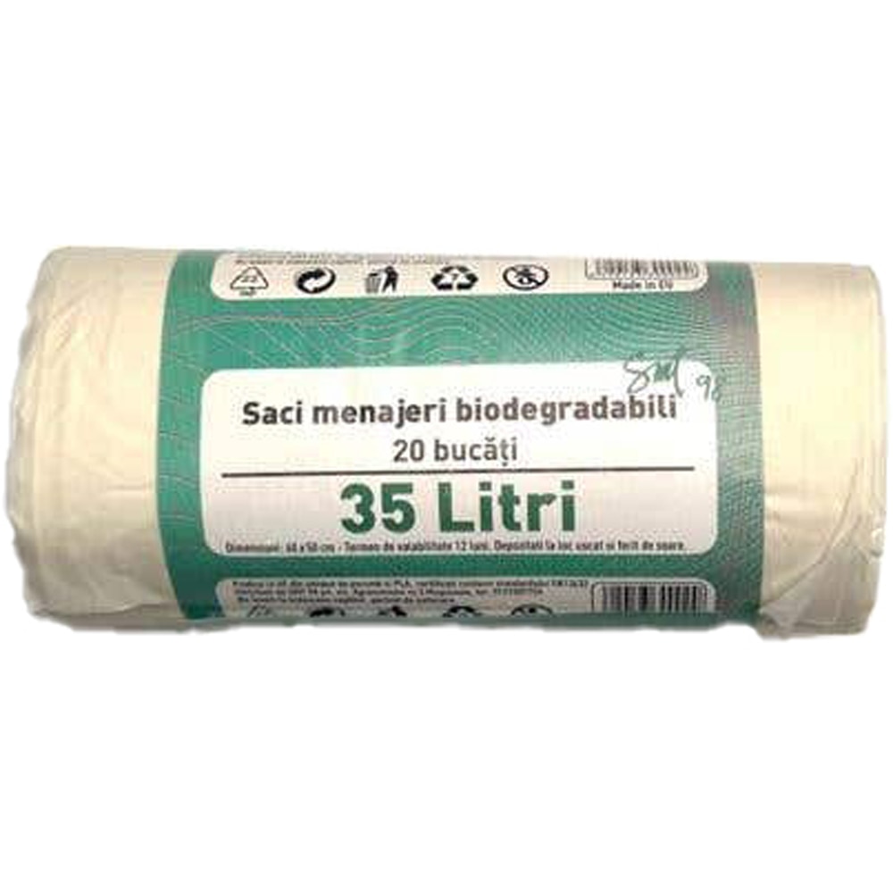 Saci menajeri, 20 bucati, 60 x 50 cm, 35 l, crem