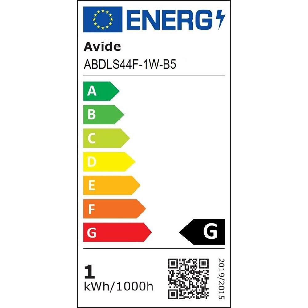 Set 5 becuri LED AVIDE, E27, 1W, 50lm, 5 culori