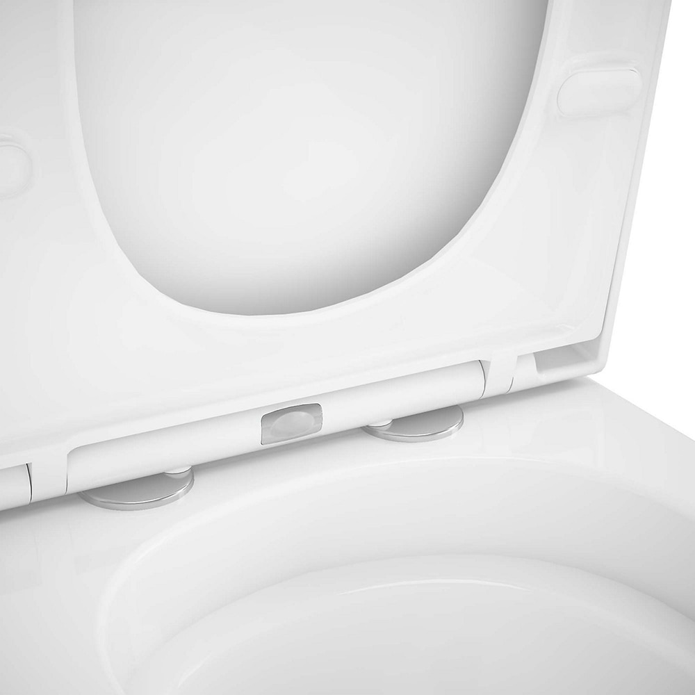 Vas WC suspendat GOODHOME Teesta, ceramica, capac duroplast, inchidere lenta, 36 x 53 x 35 cm, alb