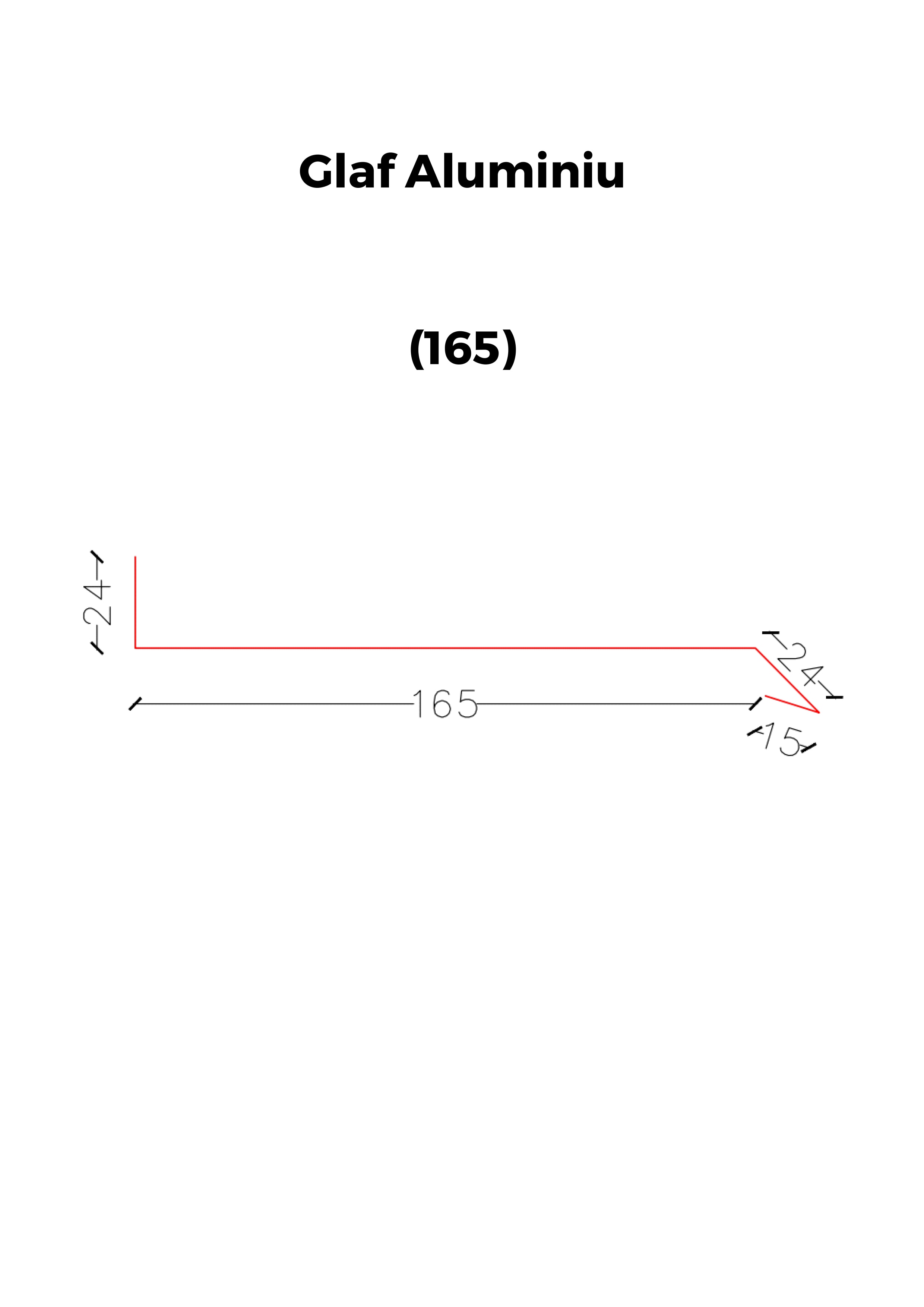 Glaf Exterior, Alb, Aluminiu, 150 x 16,5 cm  BRAVO