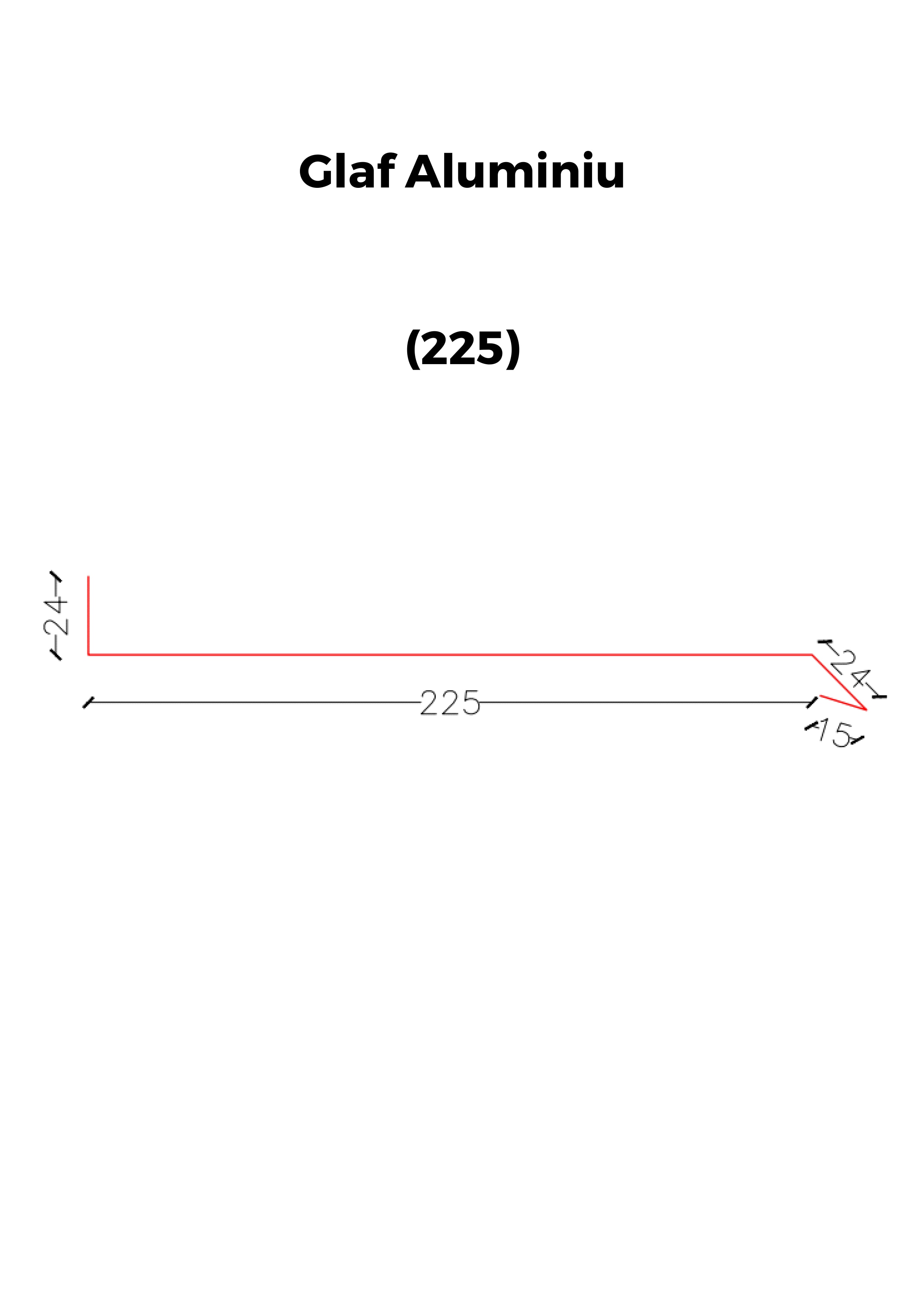 Glaf Exterior, Alb, Aluminiu, 150 x 22,5 cm  BRAVO