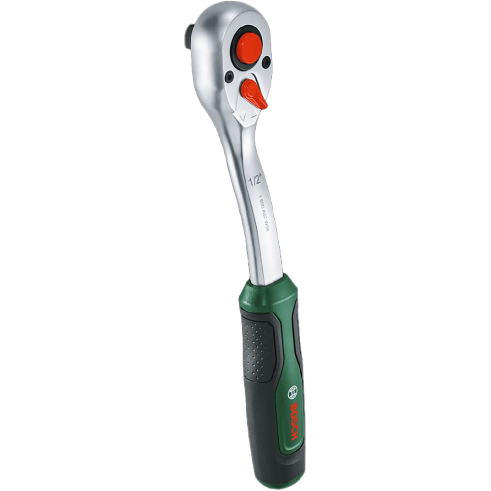 Cheie cu clichet 1/2" BOSCH 1600A0317V, 72-denti, unghi de lucru 5, maner ergonomic soft-grip, otel, negru/metalic