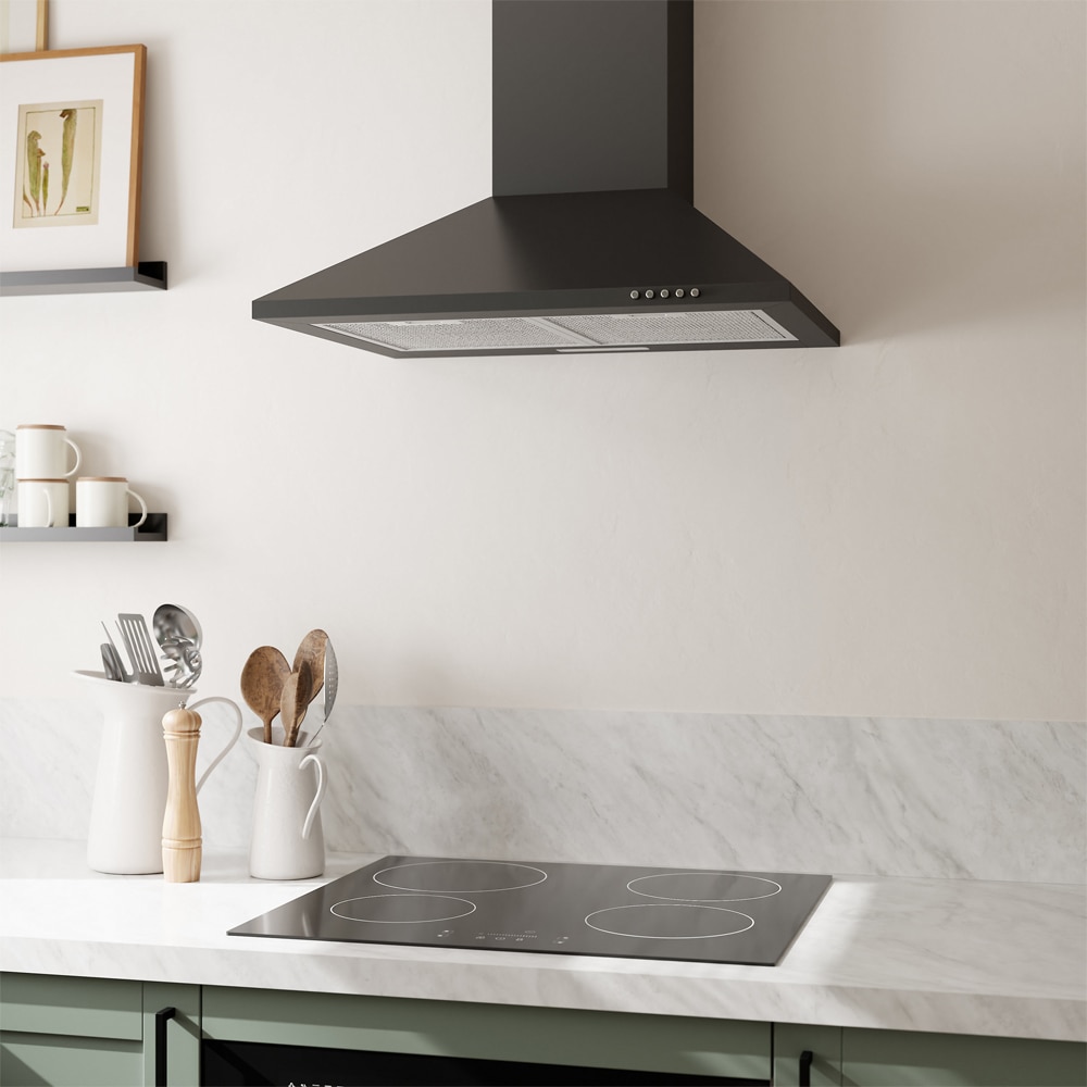 Hota decorativa NNCHHB60EU, 1 motor, 411 m3/h, 60 cm, negru