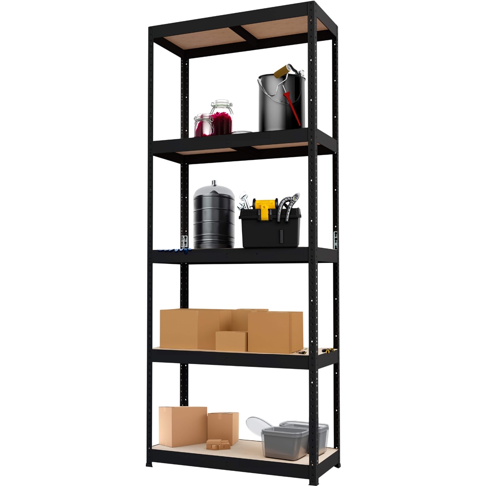 Raft atelier GOODHOME Ryle, otel, 75 x 35 x 179 cm, negru