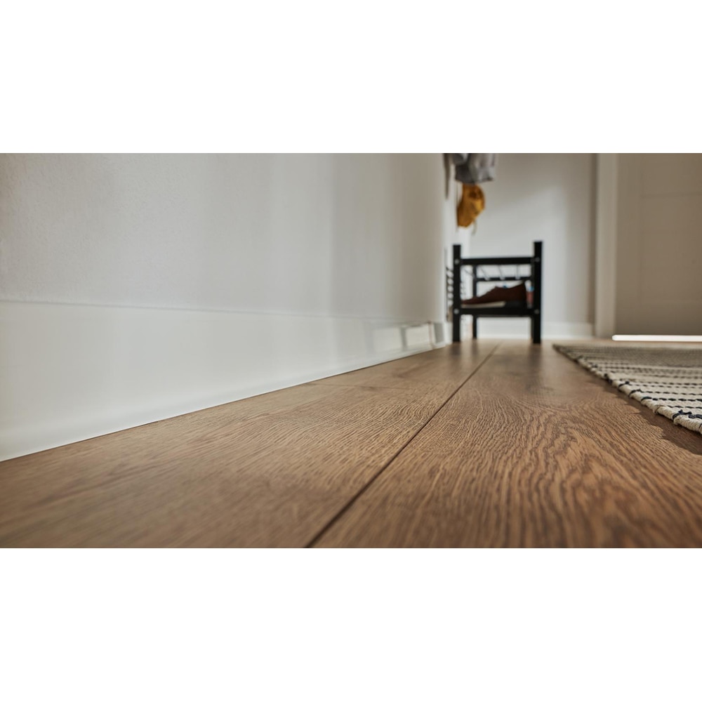 Plinta parchet VILO Linela 401, PVC, 200 x 8 x 1.6 cm, alb