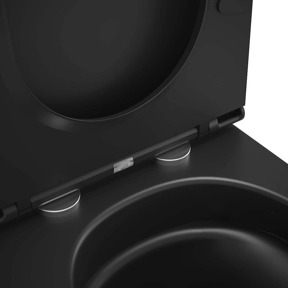 Vas WC suspendat GOODHOME Cavally, ceramica, 53 x 36 x 35 cm, capac SoftClose, negru