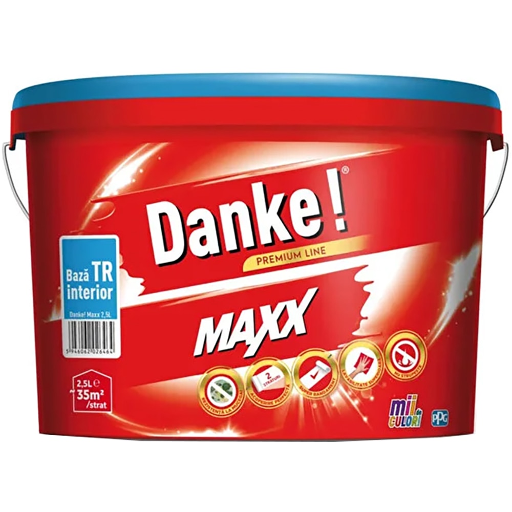 Baza de colorare DANKE Maxx, pentru interior, transparent, 2.5 l