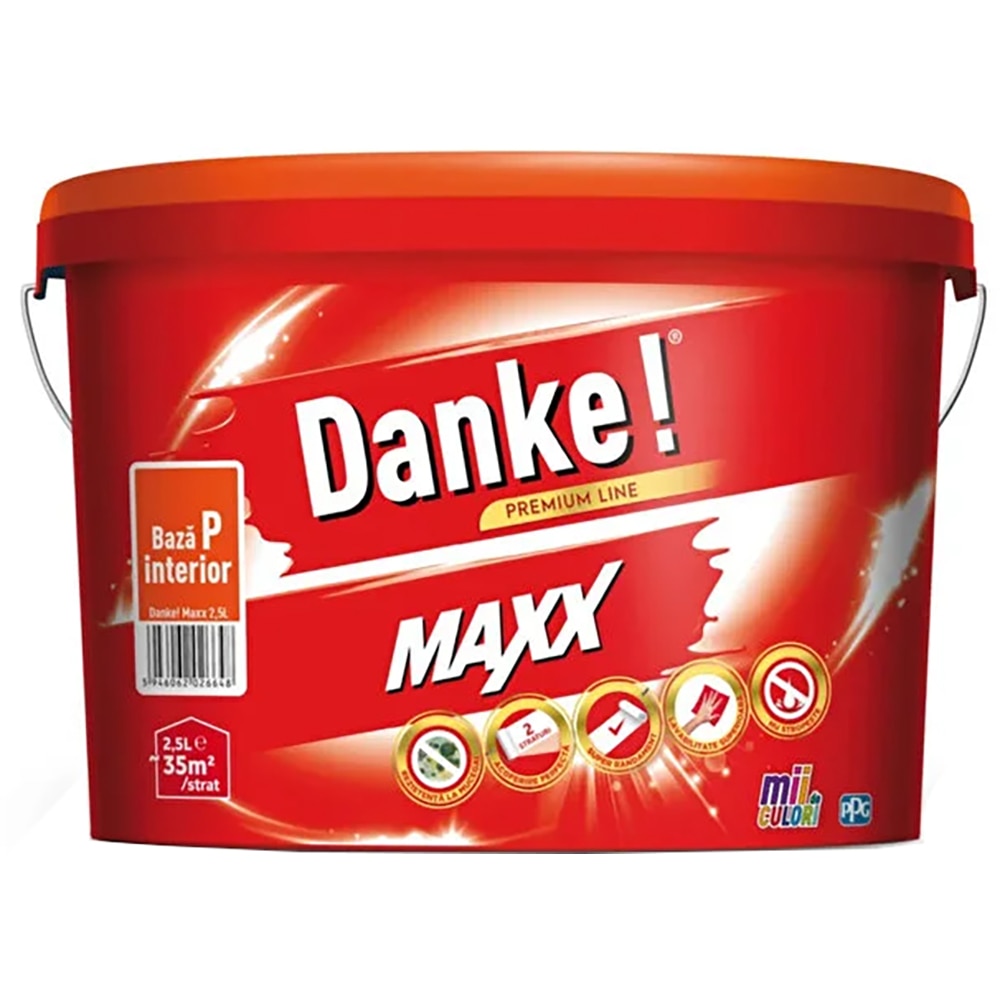 Baza de colorare DANKE Maxx Pastel, pentru interior, alb, 2.5 l