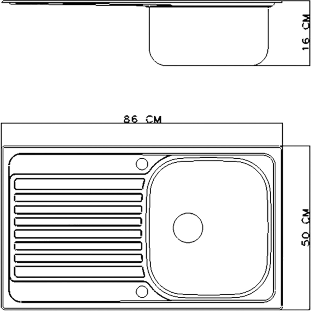 Chiuveta bucatarie Jabiri, 1 cuva, picurator reversibil, 86 x 50 cm, inox