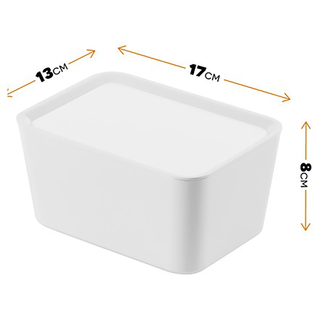 Cutie cu capac 17 x 13 x 8 cm, 1.4l, plastic, alb