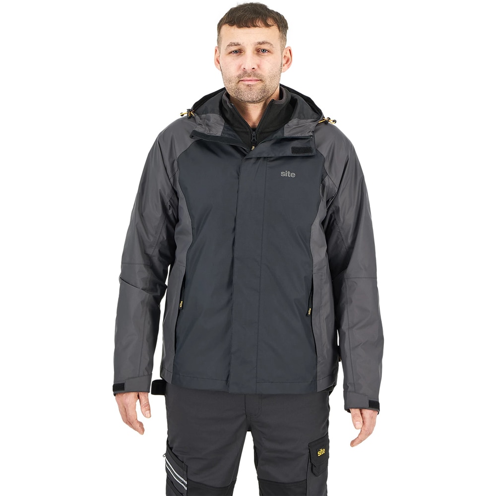 Jacheta impermeabila SITE, negru, XL