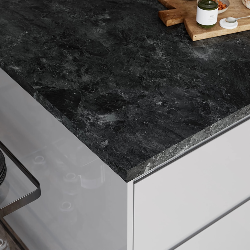 Blat bucatarie GOODHOME, 300 x 62 x 3.8 cm, PAL, gri marmura