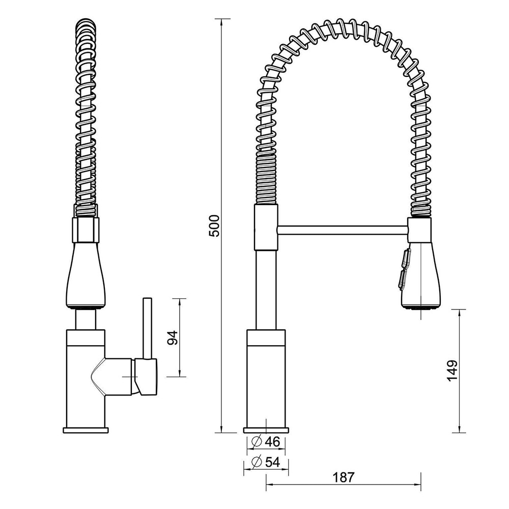 Baterie bucatarie GOODHOME Seville, alama, negru