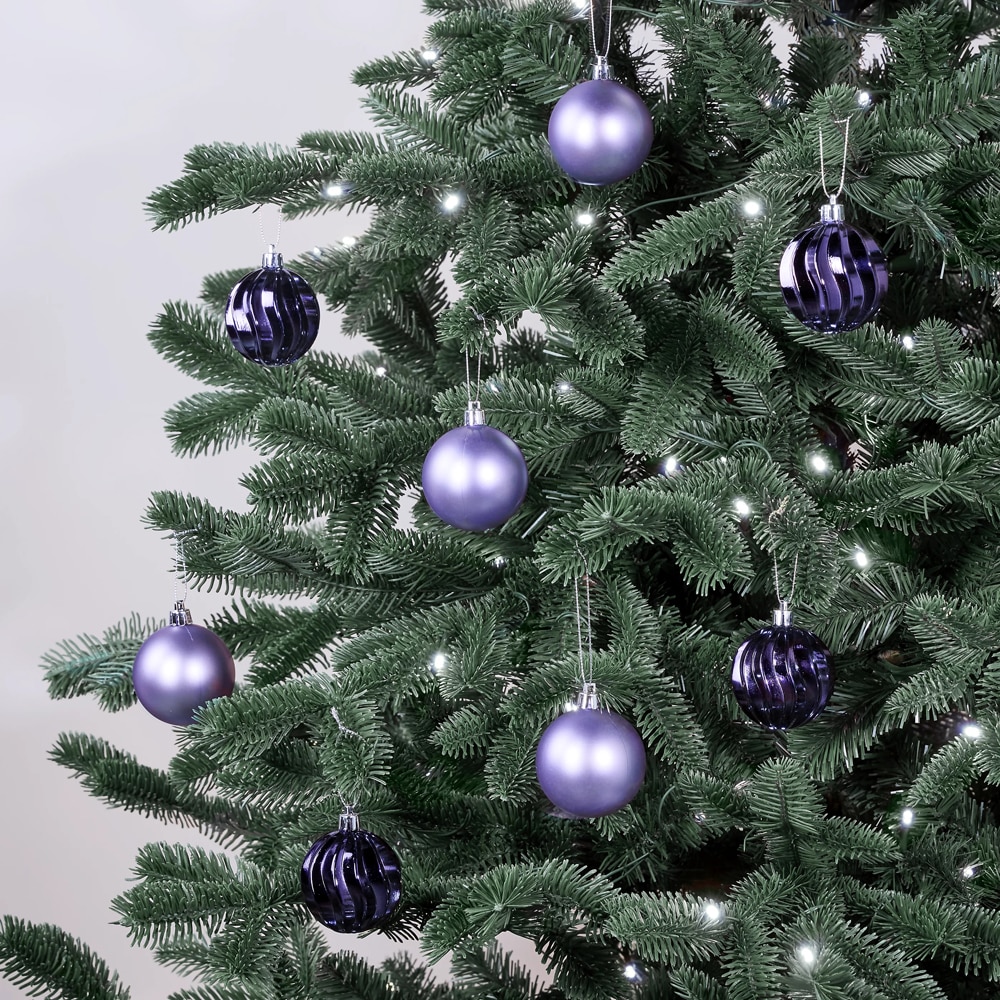 Set globuri de Craciun, 8 bucati, 6 cm, mov