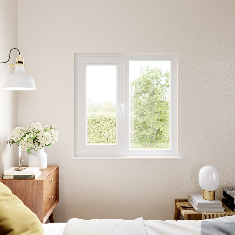 Fereastra termopan PVC, alb, 4 camere, 100 cm x 100 cm, Stanga, Simpla deschidere