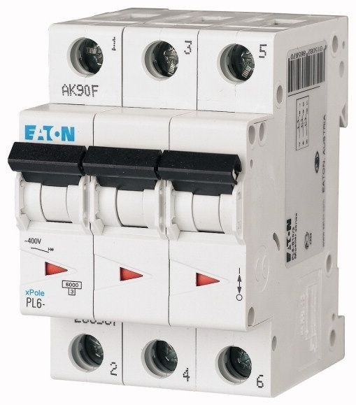 Disjunctor Eaton PL6-C16/3, 3P, 16A, 6Ka, C