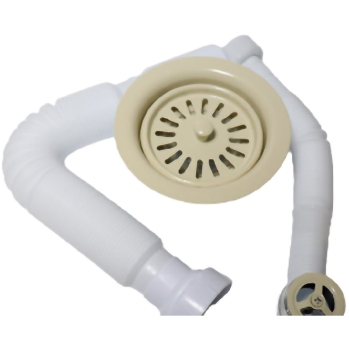 Ventil chiuveta bucatarie cu preaplin, bej mat