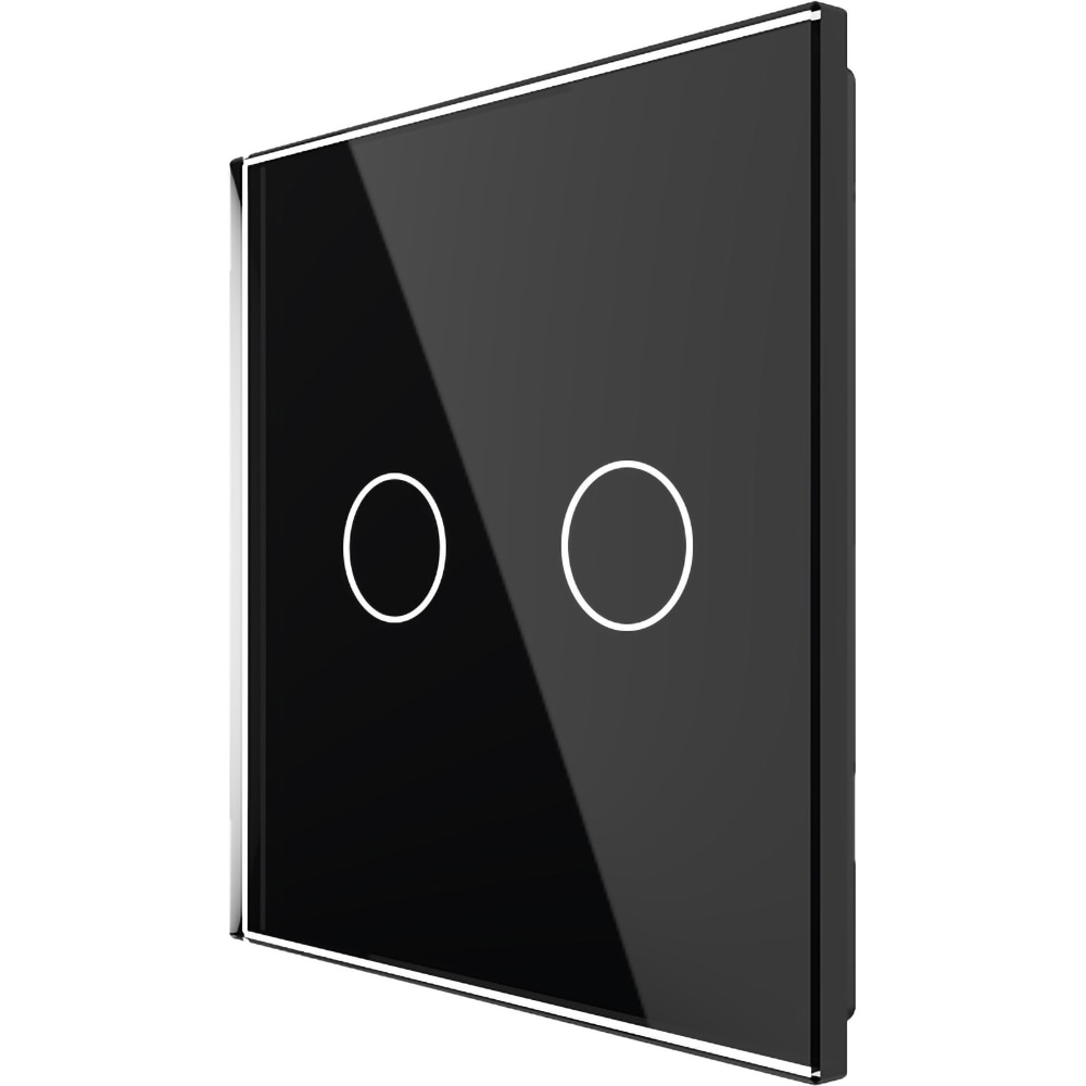 Panou sticla LIVOLO VL-P702-2B, intrerupator dublu, negru
