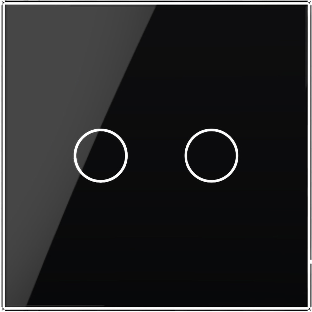 Panou sticla LIVOLO VL-P702-2B, intrerupator dublu, negru