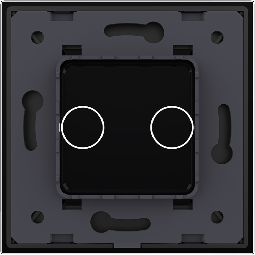 Panou sticla LIVOLO VL-P702-2B, intrerupator dublu, negru