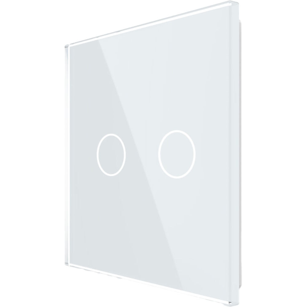 Panou sticla LIVOLO VL-P702-2W, intrerupator dublu, alb