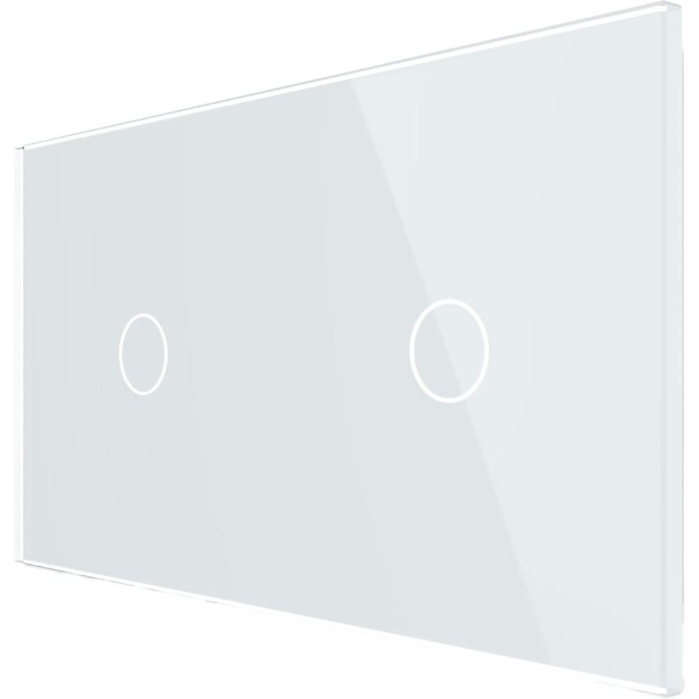 Panou sticla LIVOLO VL-P701/01-4W, 2 x intrerupator touch , alb