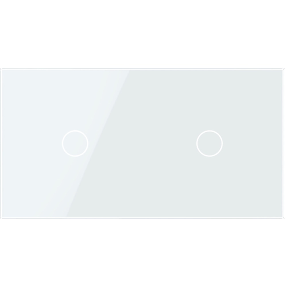 Panou sticla LIVOLO VL-P701/01-4W, 2 x intrerupator touch , alb