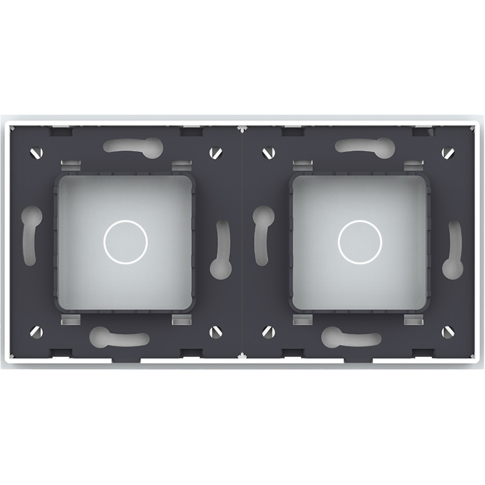 Panou sticla LIVOLO VL-P701/01-4W, 2 x intrerupator touch , alb