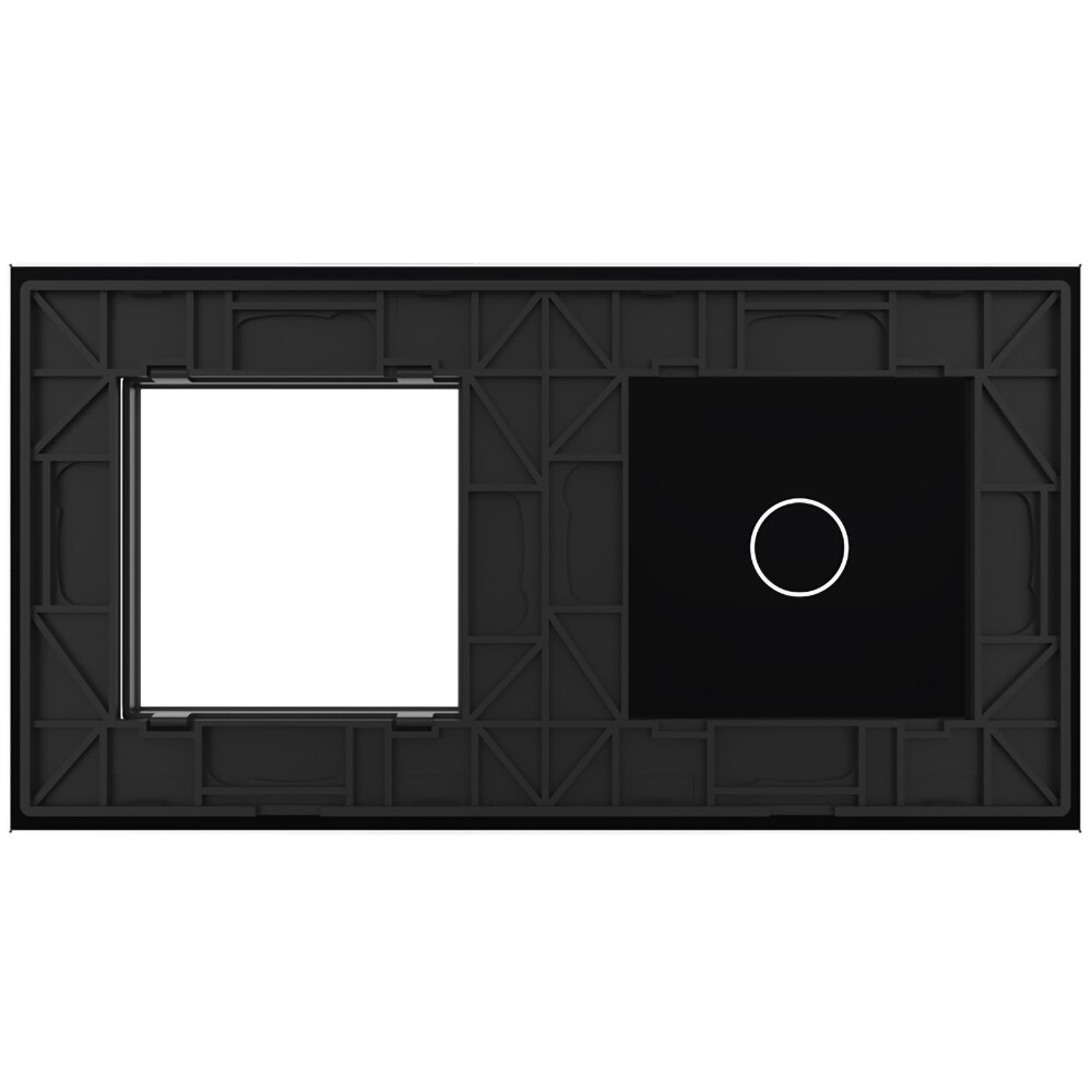 Panou sticla LIVOLO VL-P701/E-4B, intrerupator touch + rama , negru