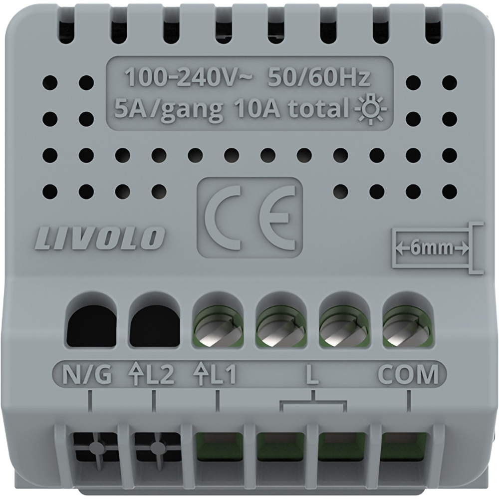 Modul intrerupator cap-scara LIVOLO, 5A, gri