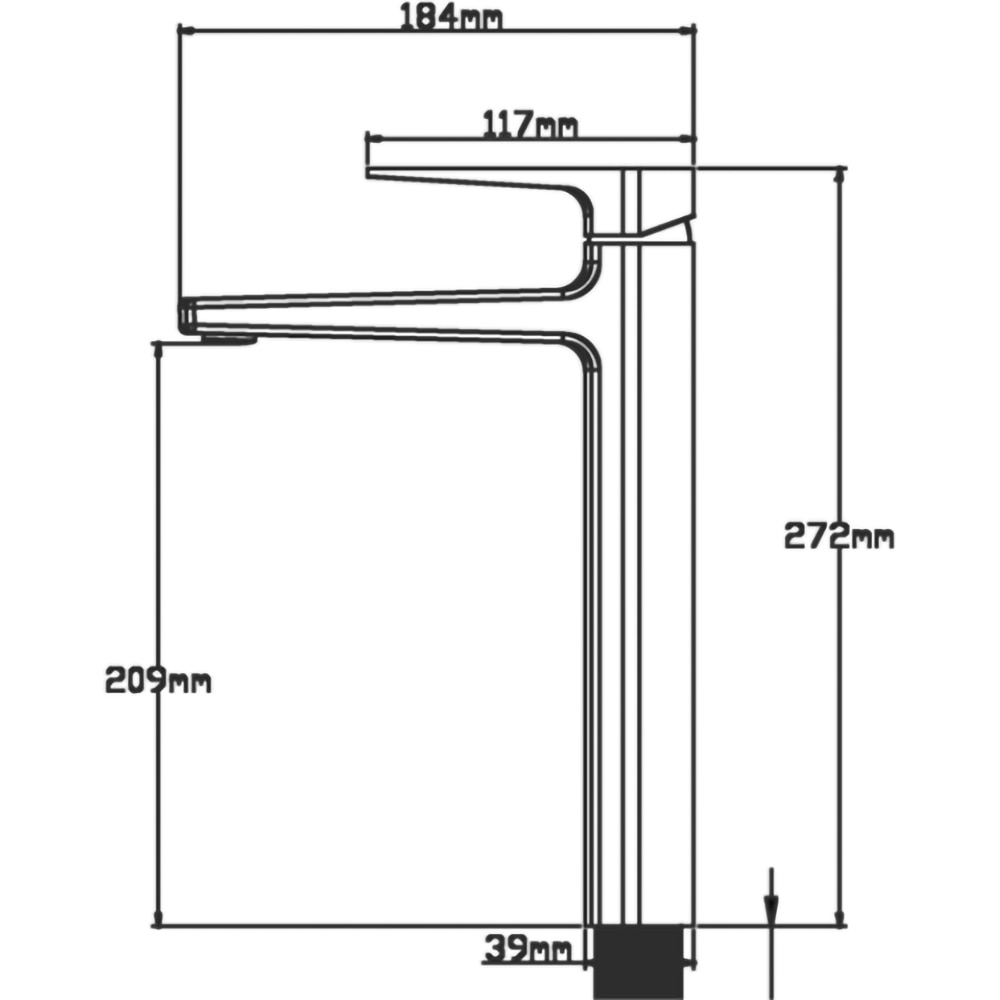 Baterie lavoar CASABLANCA Plato PLT2H, pipa inalta, ventil click-clack, alama sanitara, negru