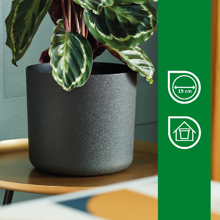 Ghiveci din Plastic reciclat, Negru, 22 cm  Verve