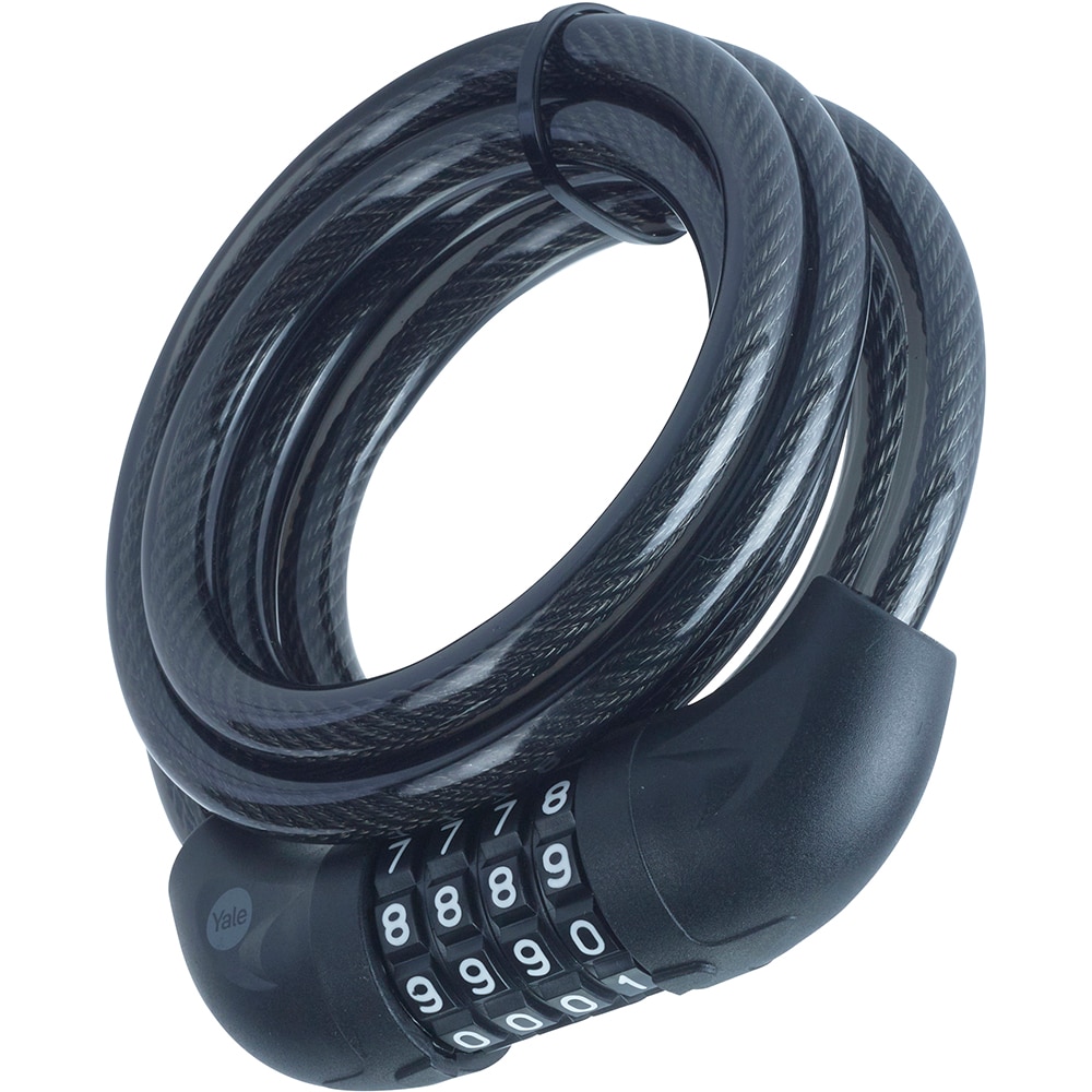 Antifurt bicicleta cu cablu YALE, 180cm, otel, negru