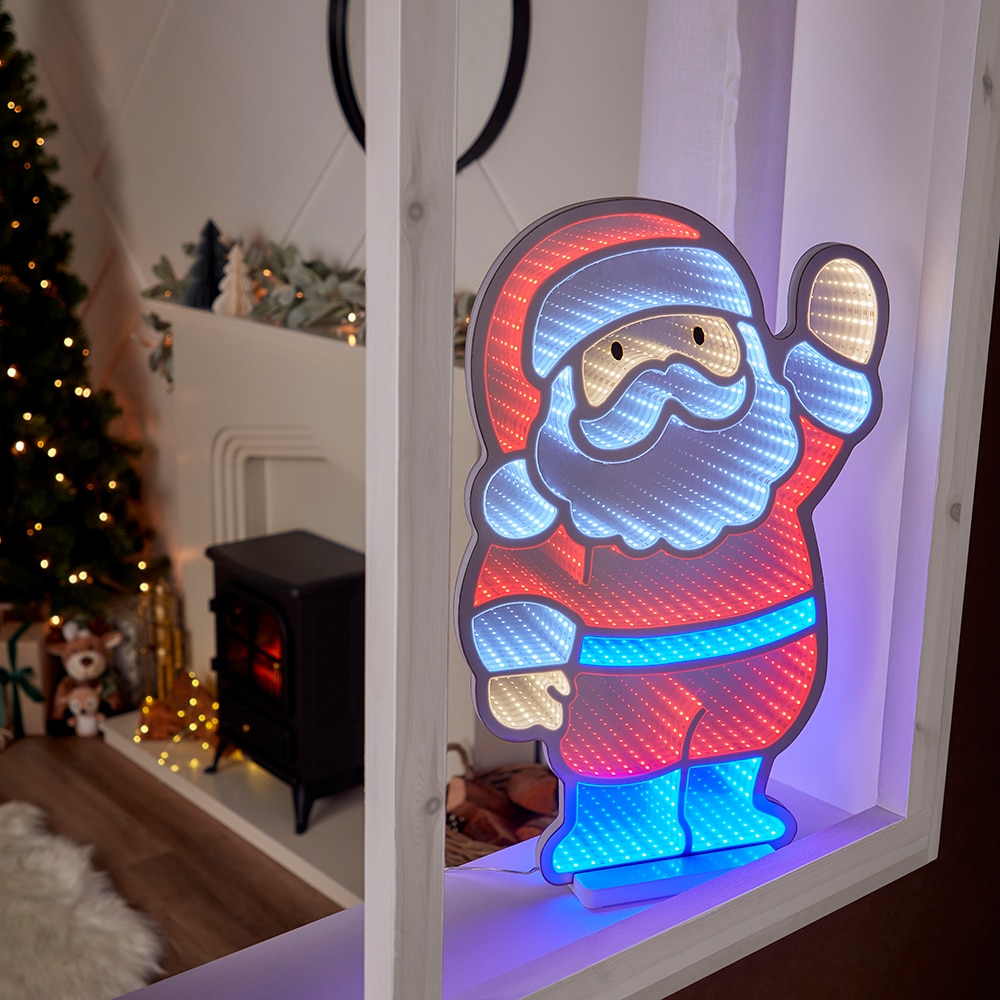 Figurina luminoasa Mos Craciun Infinity, 423 led-uri, 60 cm, multicolor