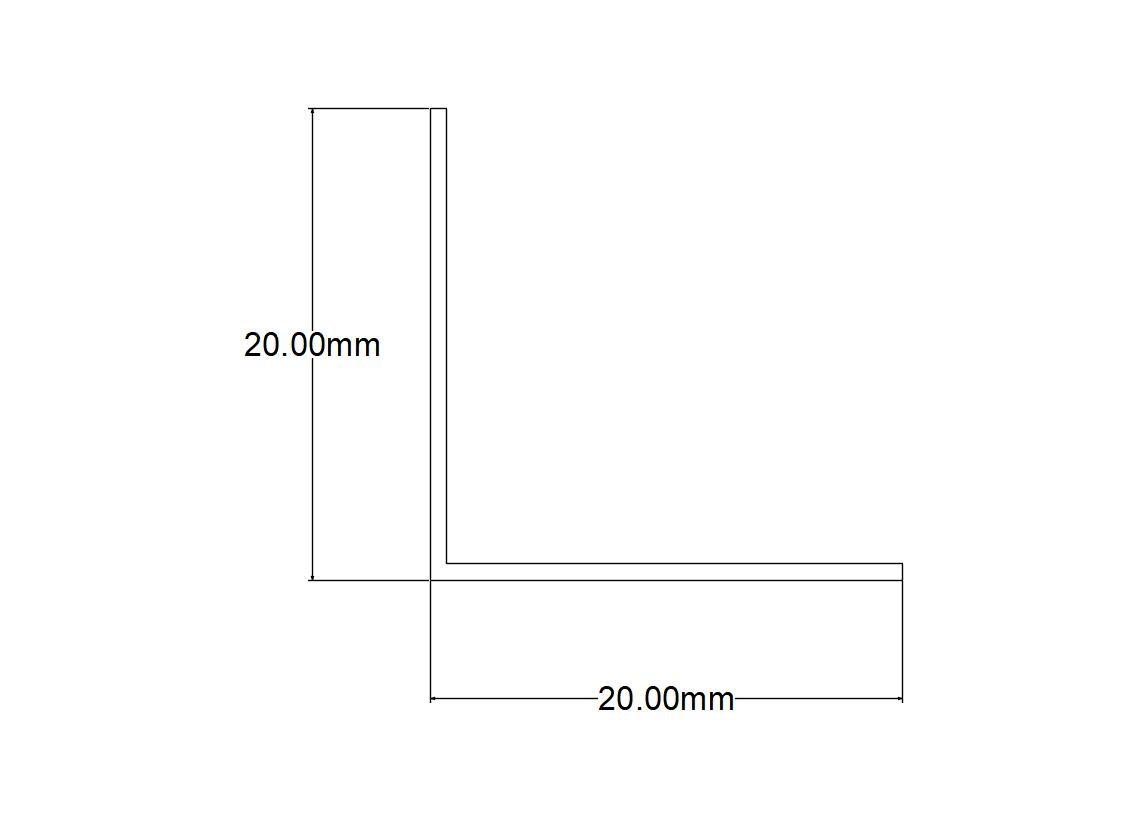 CORNIER PVC ALB 20X20MM 2M
