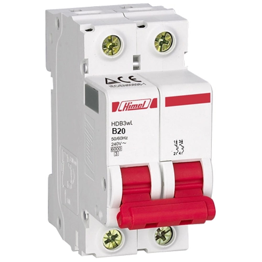 Siguranta automata HIMEL, 2P, 20A, curba B, 4.5kA