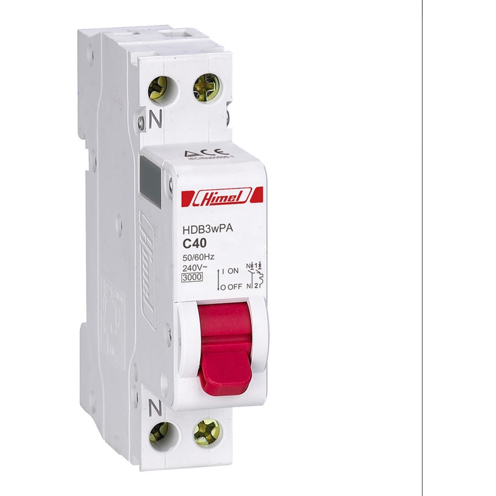 Siguranta automata HIMEL, 1P + N, 40A, curba C, 4.5kA