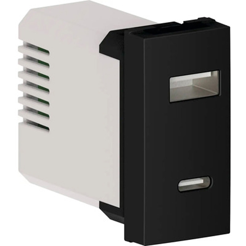 Priza USB HIMEL, interior, IP20, 1 modul, negru