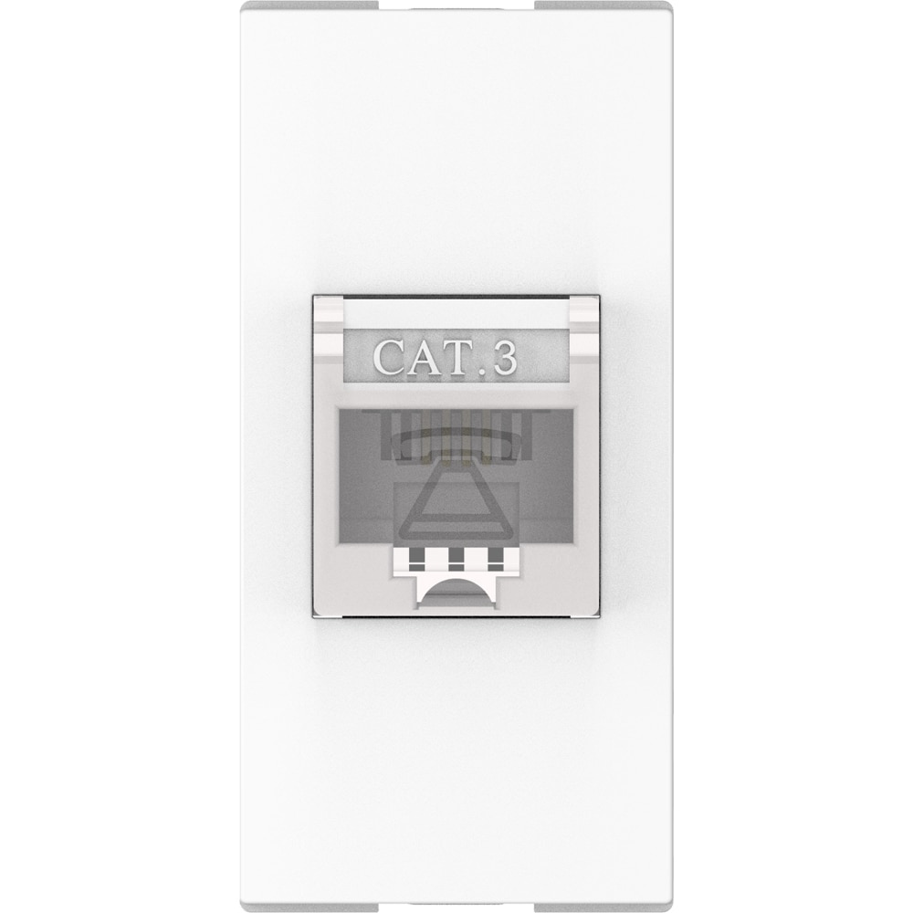 Priza telefon HIMEL, interior, IP20, 1 modul, alb