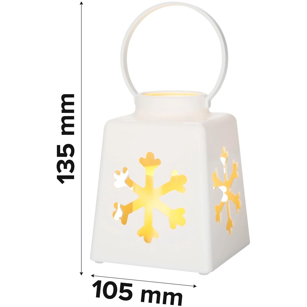 Decoratiune luminoasa Felinar, 13.5 cm, alb