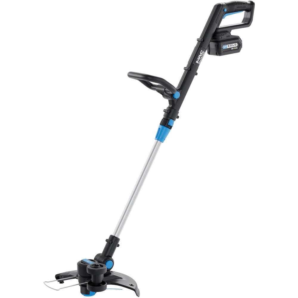 Trimmer pentru gazon MAC ALLIESTER, 18V, 5.0AH, 30 cm, negru-albastru