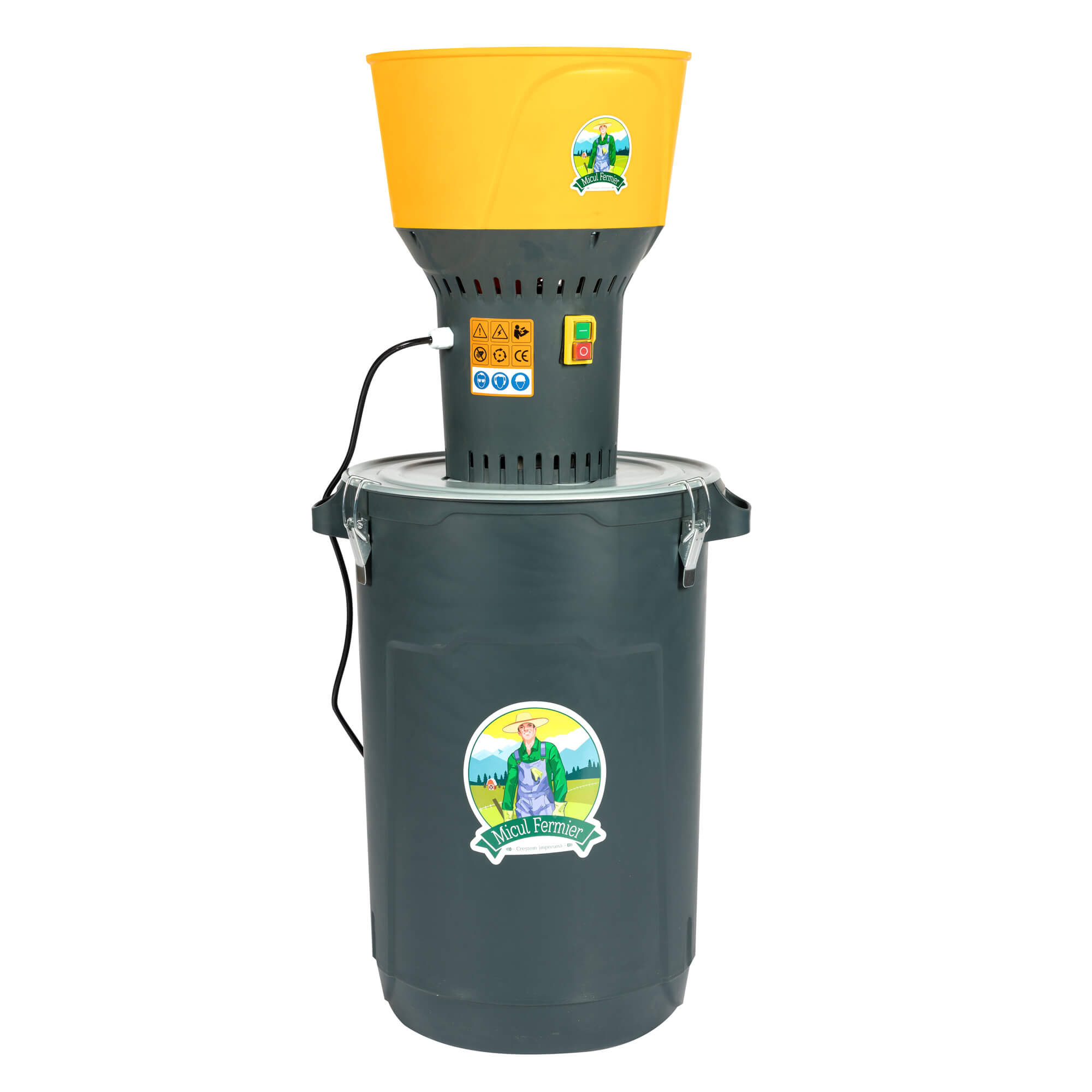 Moara cereale electrica, 1.3 kW, 19000 rpm, galeata plastic 60 L, Micul Fermier