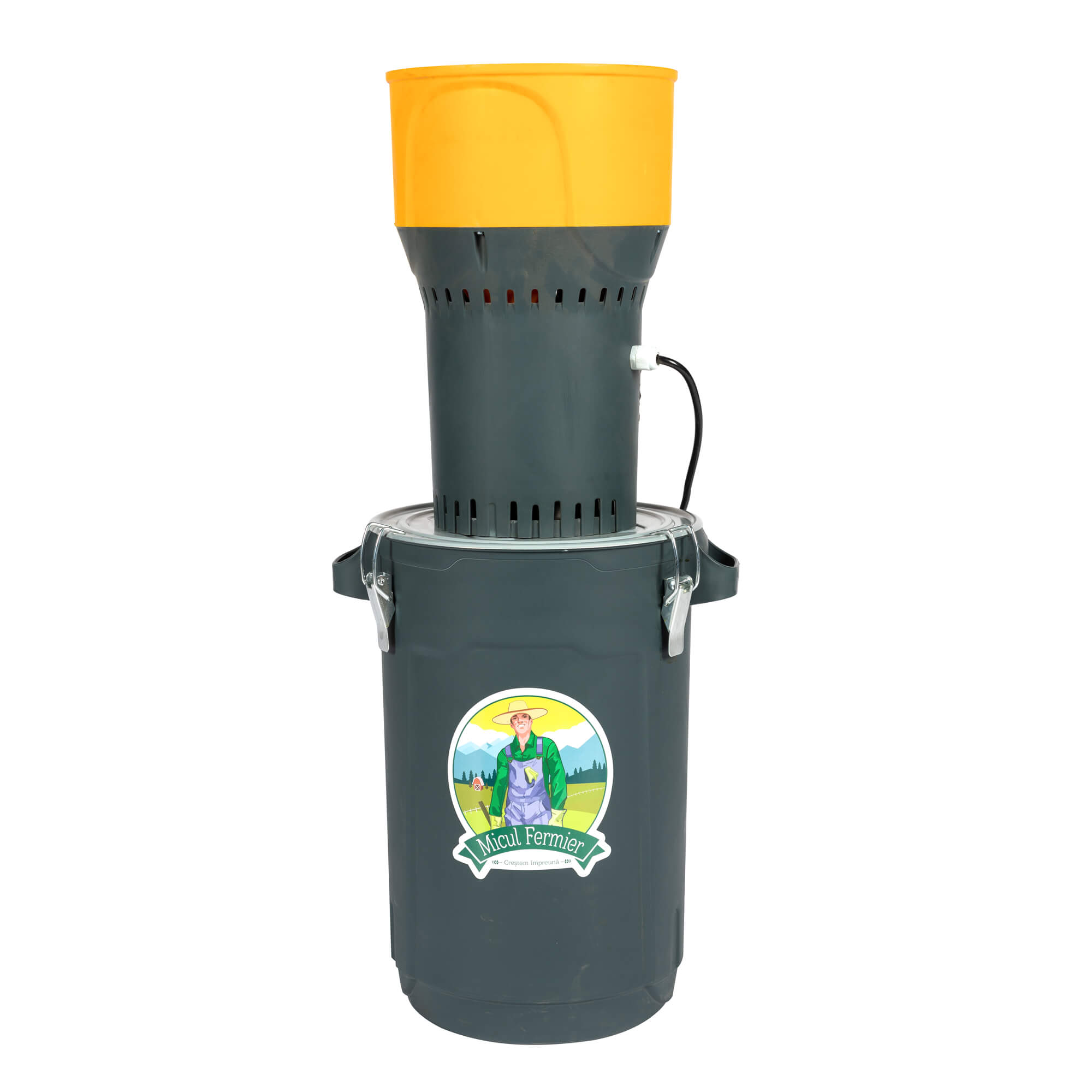 Moara cereale electrica, 1 kW, 19000 rpm, galeata plastic 25 L, Micul Fermier