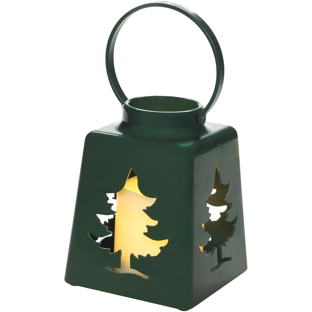 Decoratiune luminoasa Felinar, 13.5 cm, verde