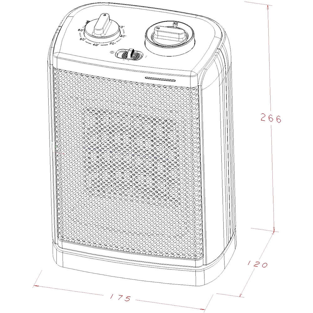 Aeroterma cu ventilator PTC GoodHome, 2 trepte viteza, 2000W, negru