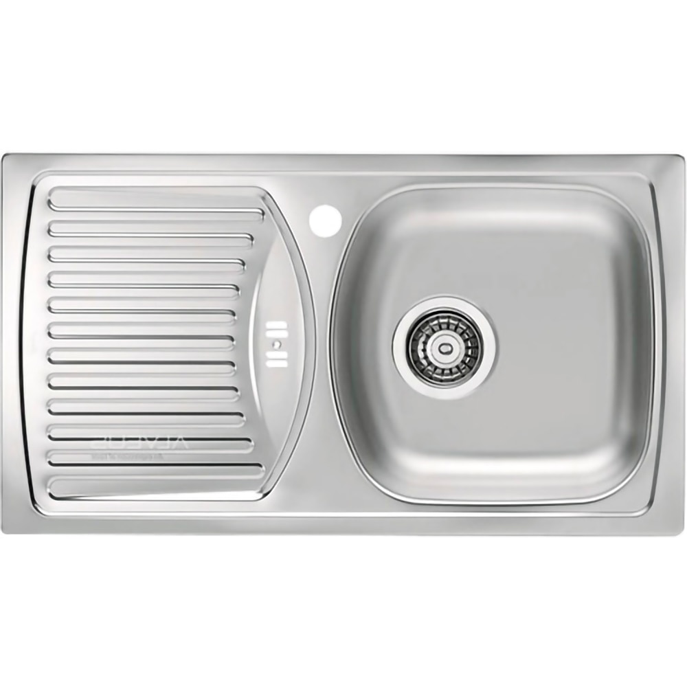 Chiuveta bucatarie ALVEUS Basic 150 Leinen, 1 cuva, picurator stanga, inox, argintiu