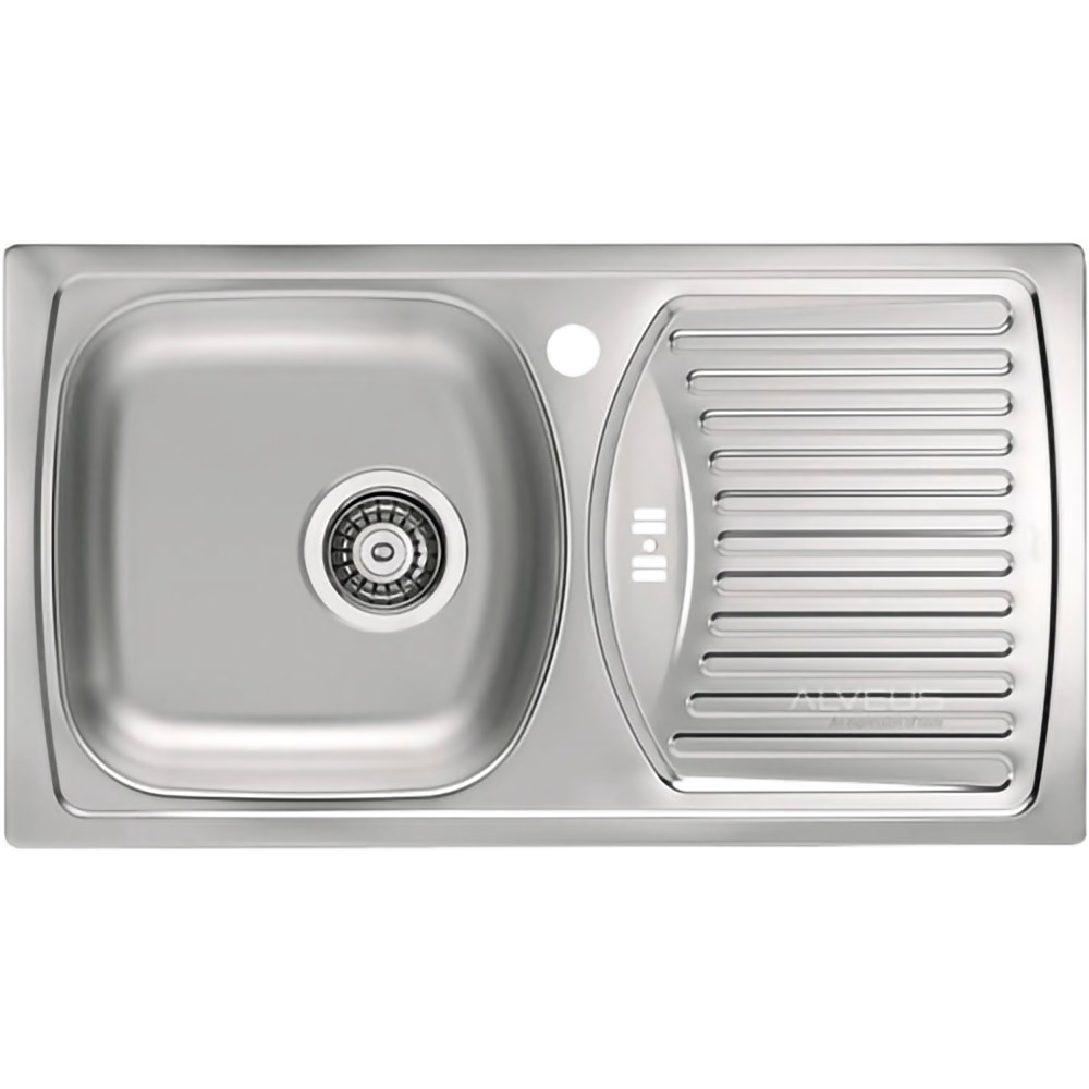 Chiuveta bucatarie ALVEUS Basic 150 Leinen, 1 cuva, picurator dreapta, inox, argintiu