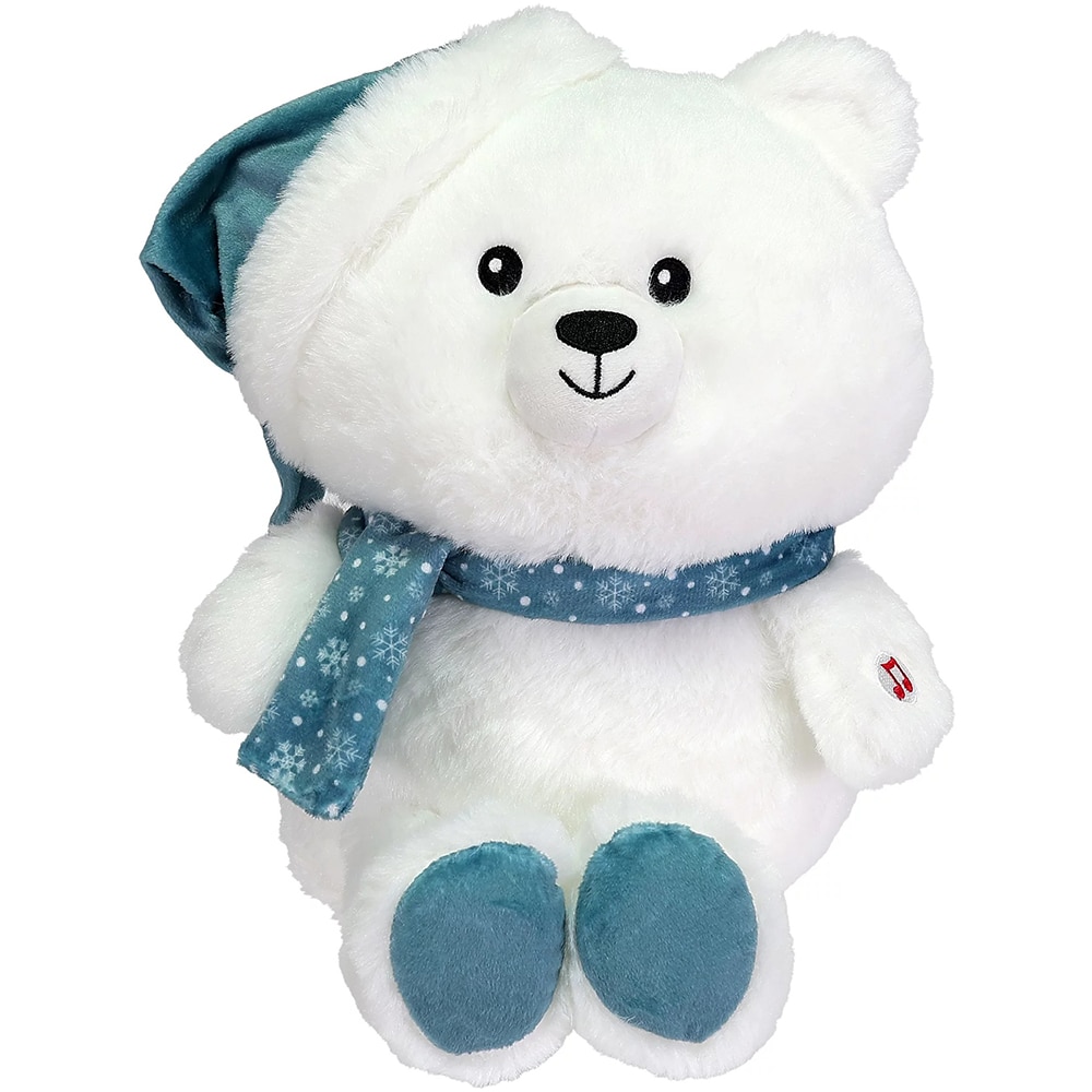 Decoratiune urs polar cu sunete si lumini, 26cm